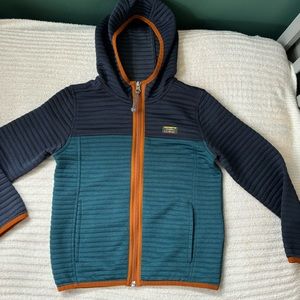 LL Bean little kids Airlight full zip color block hoodie jacket. Medium 5/6